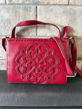 Brighton Women’s Red Leather Organizer Crossbody Bag